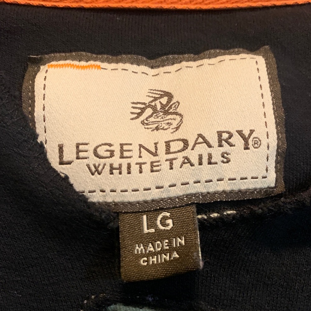 Legendary Whitetails Matching Hoodie Pants Set Black/Orange Camo Trim Large - Picture 3 of 16